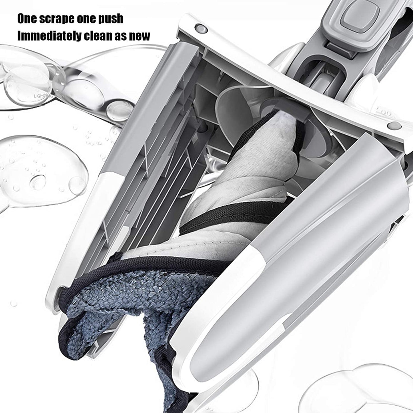 'X' Shape Mop Or Floor Cleaning Hands-free Squeeze Microfiber Flat Mop System 360 Flexible Head Wet And Dry Mop For Home Kitchen With 1 Super-absorbent Microfiber Pad.