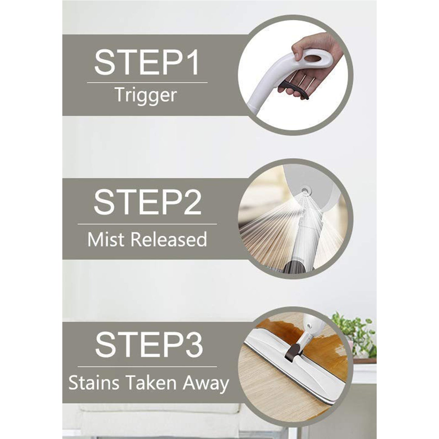 Floor Cleaning Spray Mop With Removable Washable Cleaning Pad - NO NEED FOR WATER BUCKET